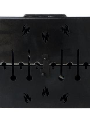 Мангал-валіза на 6 шампурів x 3 мм (гаркекатаний)4 фото