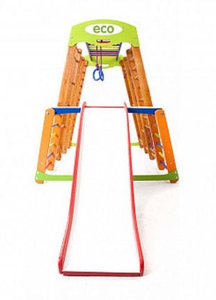 Дитячий різнокольоровий ігровий майданчик з гіркою «карапуз pl...4 фото