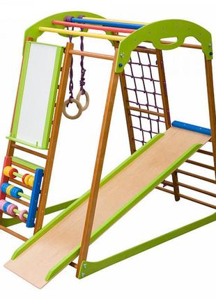 Дитячий різнокольоровий ігровий майданчик з гіркою «babywood p...