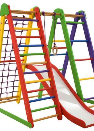 Дитячий різнокольоровий ігровий майданчик з гіркою «эверест-4»...3 фото