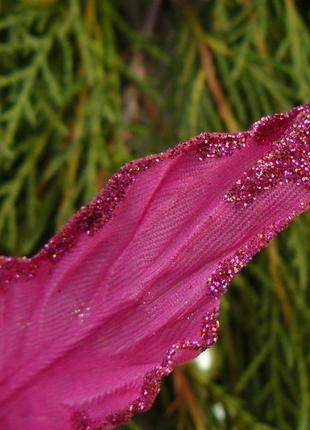 Яскрава новорічна квітка з блискітками. діаметр 19-20 см5 фото
