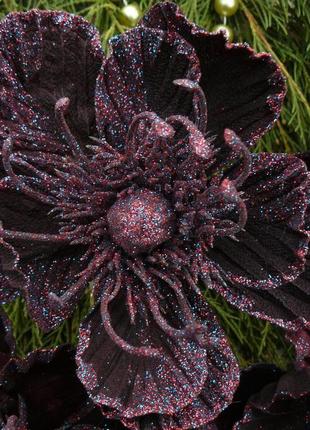 Комплект квітів на ялинку, різдвяний вінок діаметр 15-16 см4 фото
