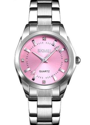 Жіночий наручний годинник skmei 1620 pink steel