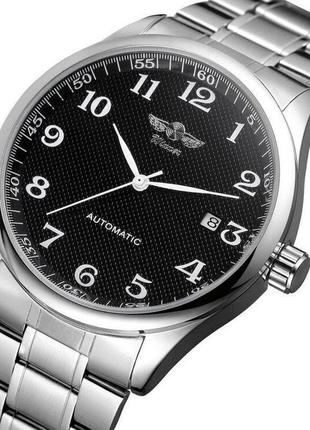 Чоловічі наручні годинники круглі механічні металевий браслет ...3 фото