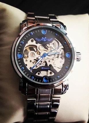 Чоловічі наручні годинники круглі механічні металевий браслет ...