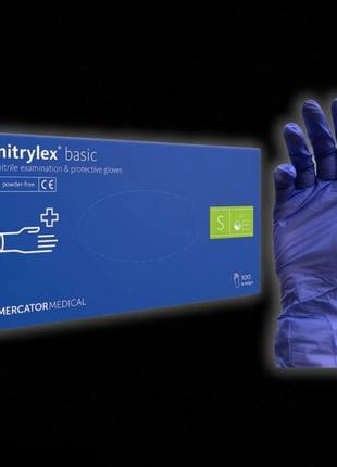 Рукавички нітрилові сині: mercator medical nitrylex (в уп. 100...