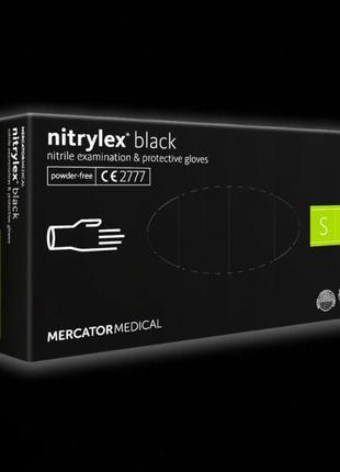 Рукавички нітрилові чорні: mercator medical nitrylex (в уп. 10...