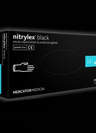 Рукавички нітрилові чорні: mercator medical nitrylex (в уп. 10...