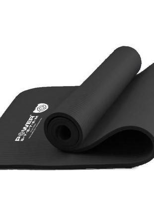 Килимок для йоги 180х61х1 см power system чорний (2000002001133)1 фото