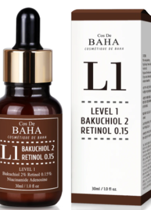 Антивікова сироватка для обличчя cos de baha l1 bakuchiol & retinol serum