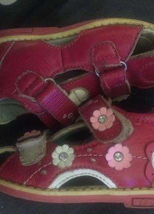 Clibee кожаные сандали босоножки на липучках 13
