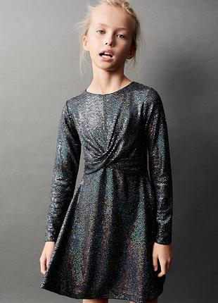 Блестящее платье zara 1-3 года