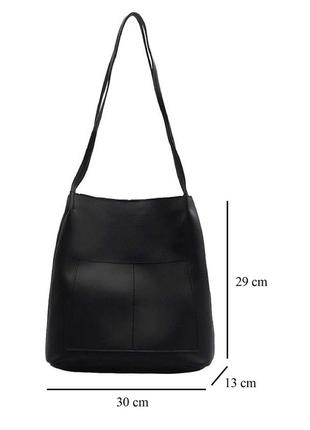 Повседневная черная женская сумка через плечо из кожзама2 фото