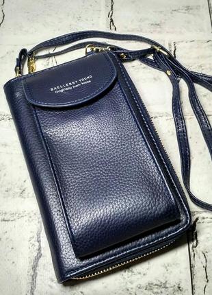 Гаманець жіночий baellerry синій сумка клатч для телефону грошей банківських карт1 фото