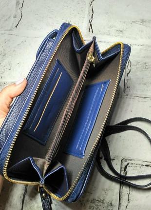 Гаманець жіночий baellerry синій сумка клатч для телефону грошей банківських карт3 фото