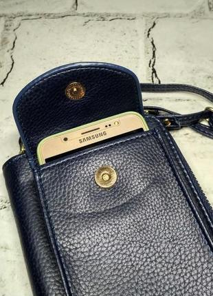 Гаманець жіночий baellerry синій сумка клатч для телефону грошей банківських карт4 фото