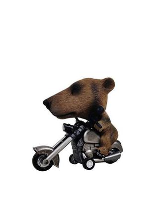 Дитяча іграшка бурий ведмідь інерційний мотоцикл luo 042582 фото