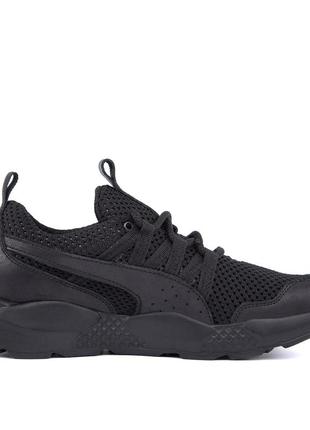 Мужские летние кроссовки сетка puma (пума) runner black, мужские туфли текстильные, кеды черные, мужская обувь5 фото