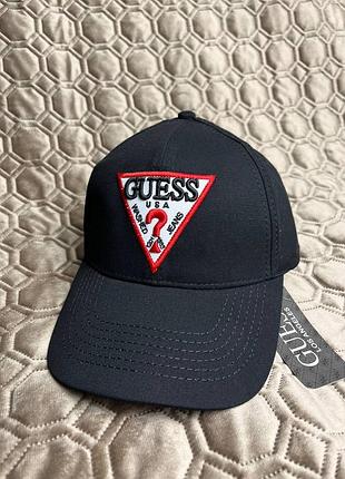 Кепка бейсболка guess чорный лого лето 56-58