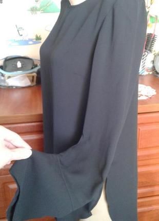 H&m подовжена чорна шифонова блуза туніка хс-м1 фото