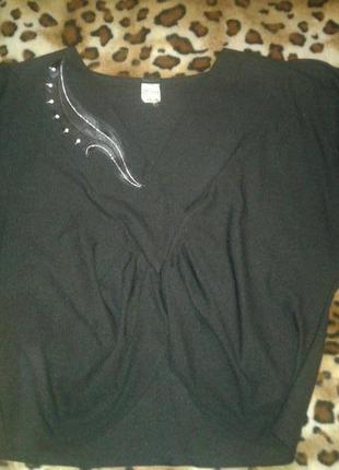 Індія оригінальна блуза кофта чорна з v-подібним вирізом знизу...