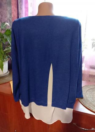 Marks&spencer двошарова блуза кофта волошкового кольору 48-50р2 фото