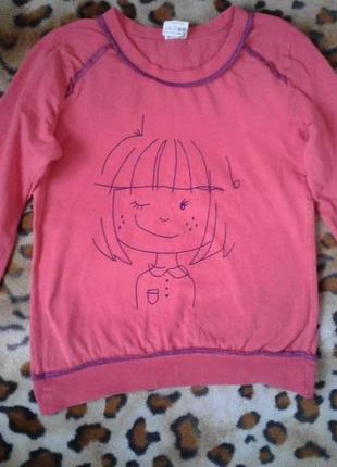 Бавовна реглан футболка з довгим рукавом дівчинку 6-8 років