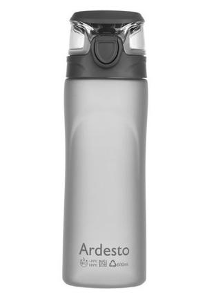 Бутылка для воды ardesto matte bottle ar-2205-pgy 600 мл серая1 фото