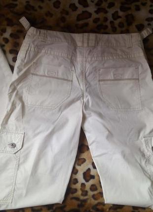 Zolla білі літні брюки з вишивкою на високу 44-46р5 фото
