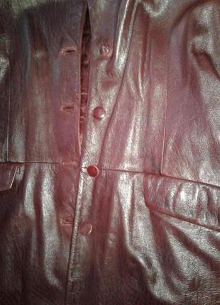 Туреччина шикарний шкіряний плащ-пальто кольору марсала 52-54р5 фото
