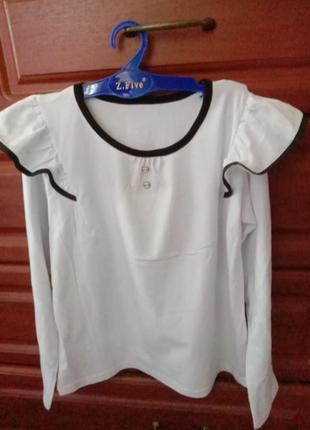 Нова ошатна біла блуза кофта можна в школу 8-10років1 фото