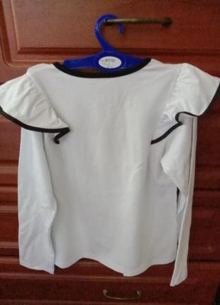 Нова ошатна біла блуза кофта можна в школу 8-10років2 фото