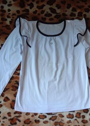 Нова ошатна біла блуза кофта можна в школу 8-10років3 фото