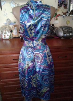 Zolla атласне гарнюще міді-сукня сарафан л(48р)4 фото