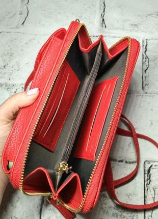 Кошелек женский baellerry красный сумка клатч для телефона денег банковских карт3 фото