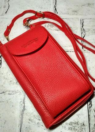 Гаманець жіночий baellerry червоний сумка клатч для телефону грошей банківських карт