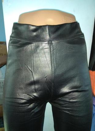 Теплі жіночі лосини легінси штани під шкіру шкіряні лосини4 фото