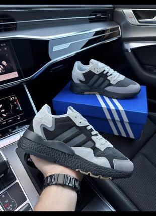 Мужские кроссовки adidas nite jogger black gray