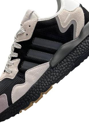 Мужские кроссовки adidas nite jogger black gray7 фото