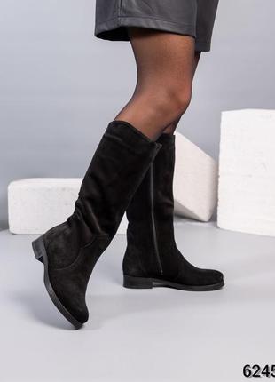 Замшевые сапоги трубы натуральная замша