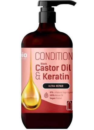 Кодиціонер для волосся 946мл black castor oil keratin тм bion