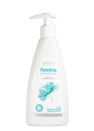 Нежный гель для интимной гигиены femina intimate care wash gel 250 мл revuele  (2000002540809)2 фото