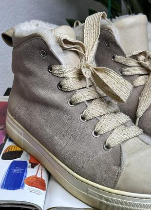 Кеды, кроссовки из натуральной замши и меха lanvin paris 🎀3 фото