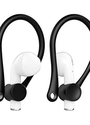 Силіконовий тримач для безпровідних навушників ear hooks black1 фото