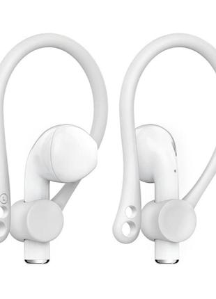 Силіконовий тримач для безпровідних навушників ear hooks white1 фото