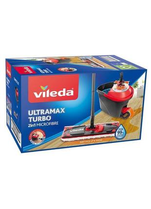 Набір для прибирання швабра+відро vileda ultramax turbo (оригі...