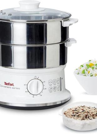 Пароварка tefal convenient vc 1451 кухонний металевий паровар ...