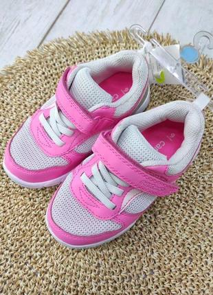 Детские кроссовки летние из сетки серо-розовые для девочки carters 25 размер2 фото