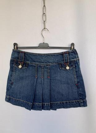 Tommy hilfiger jeans джинсовая юбка мини со складками винтаж y2k8 фото