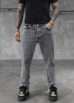 Чоловічі сірі джинси мом преміум якості котон1 фото